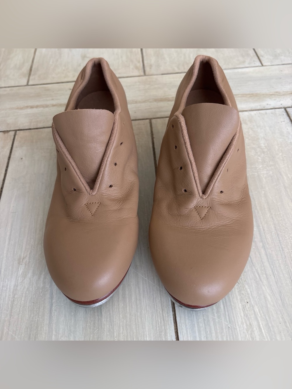 Bloch Nude Tan Leather Tap Shoes 4M Dance Shockwave